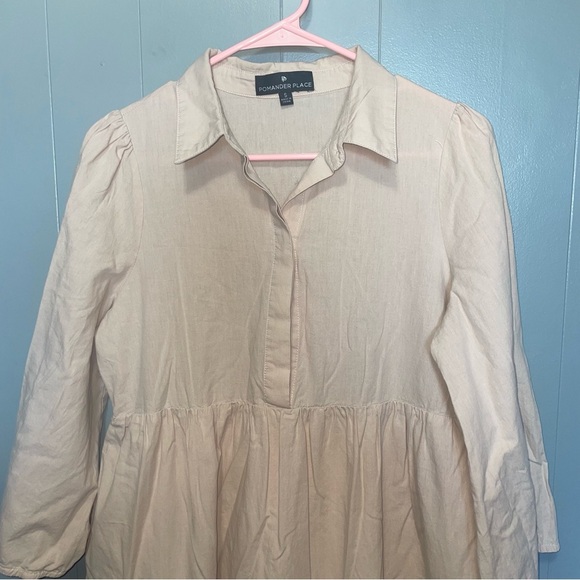 Tuckernuck Pompander Place Sandstone Mabel Maxi Tiered Tan Dress Small - Picture 6 of 12